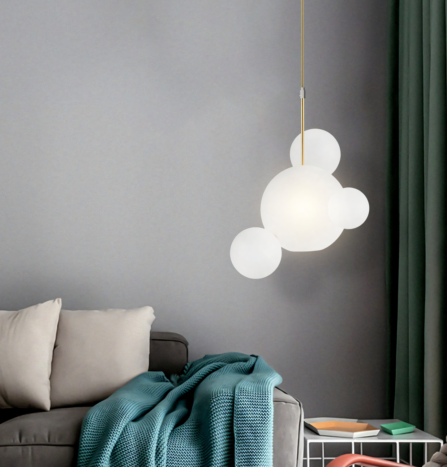 Shimmering glass orbs of the Soap Bubble Hanging Light