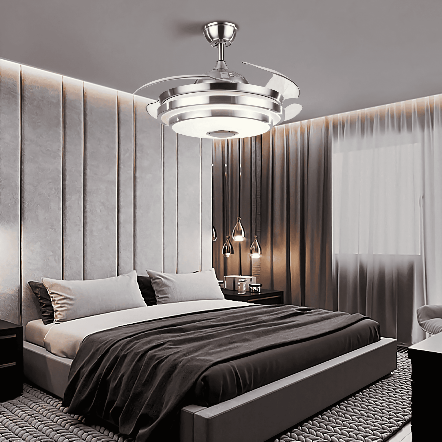 Opulent ceiling fan chandelier for a luxurious ambiance