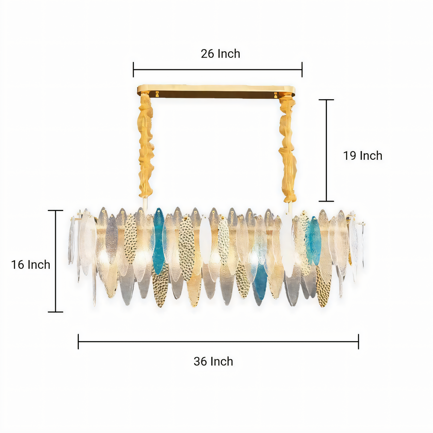 The Beach View Oval Chandelier, a coastal centerpiece, hangs above a dining table in a beach house.