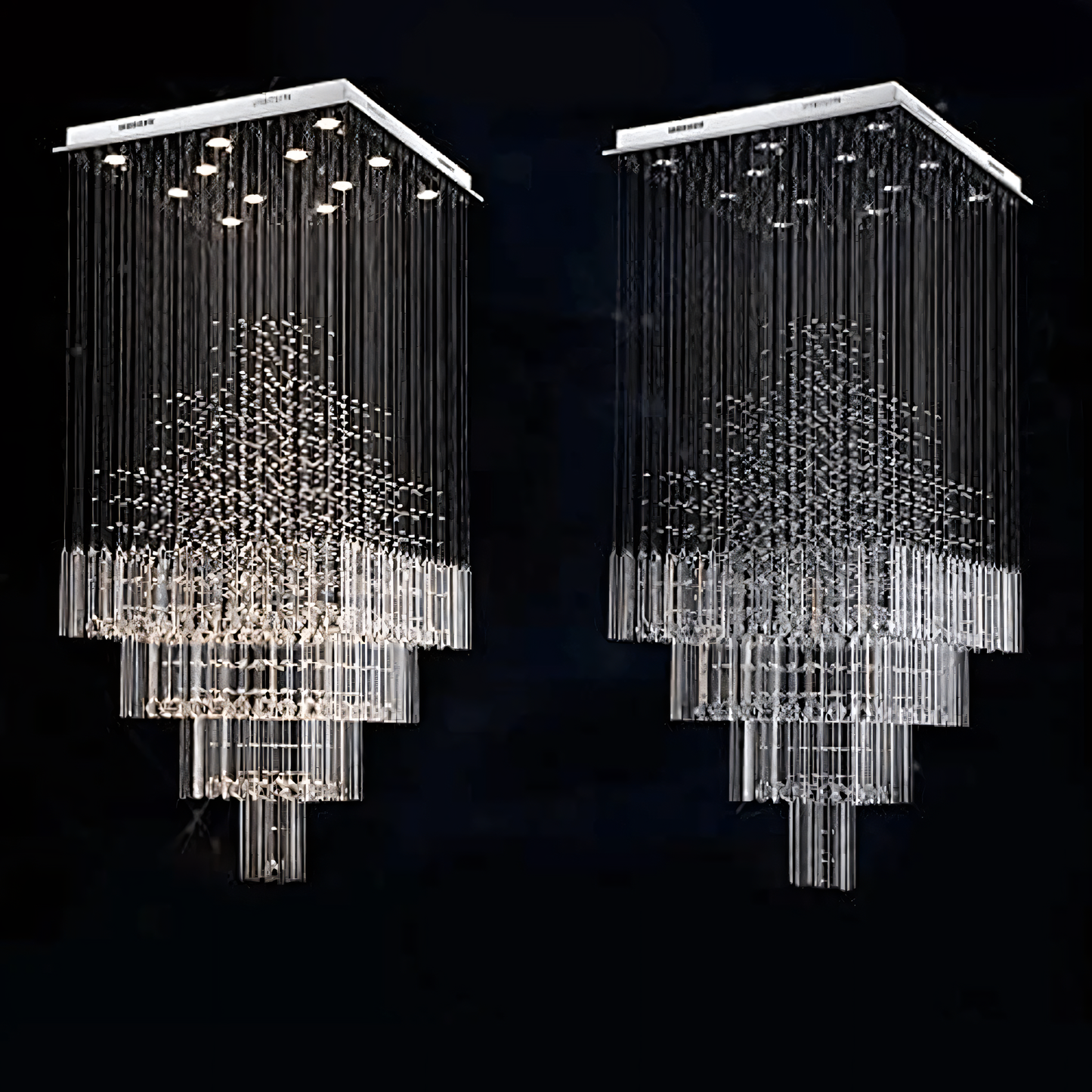 Captivating cosmic-inspired crystal chandelier
