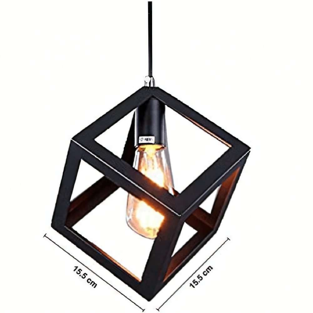 Captivating square-shaped hanging light fixture with a touch of island elegance