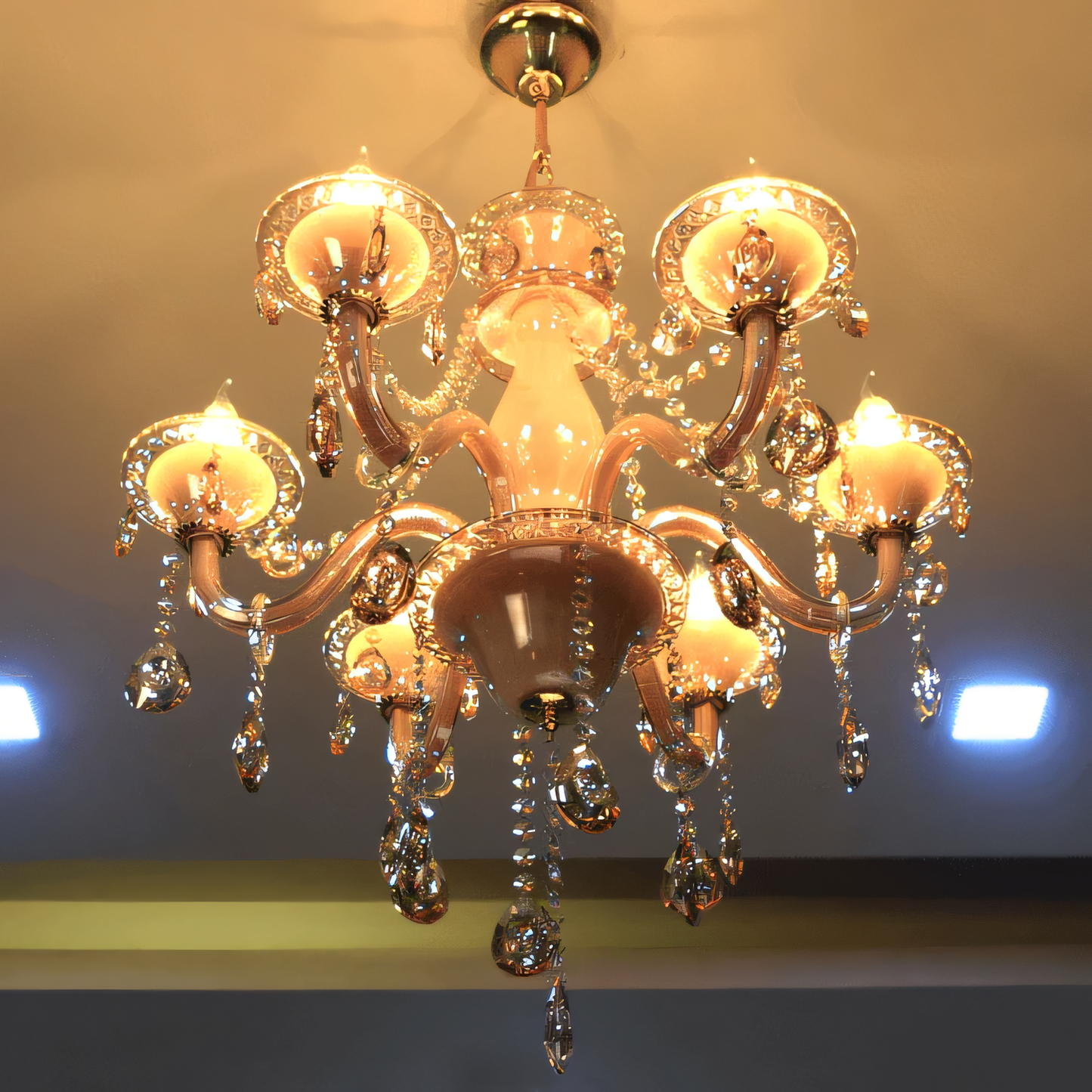 Amber Crystal Chandelier: a masterpiece of form and function