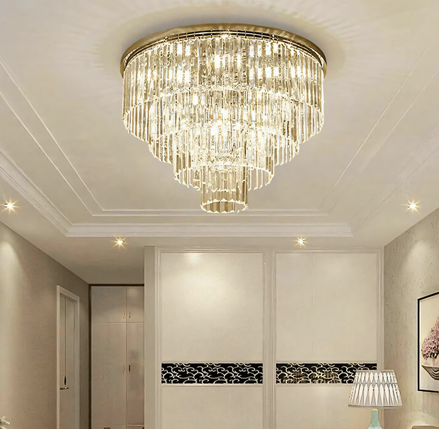 Refined living room or entryway chandelier