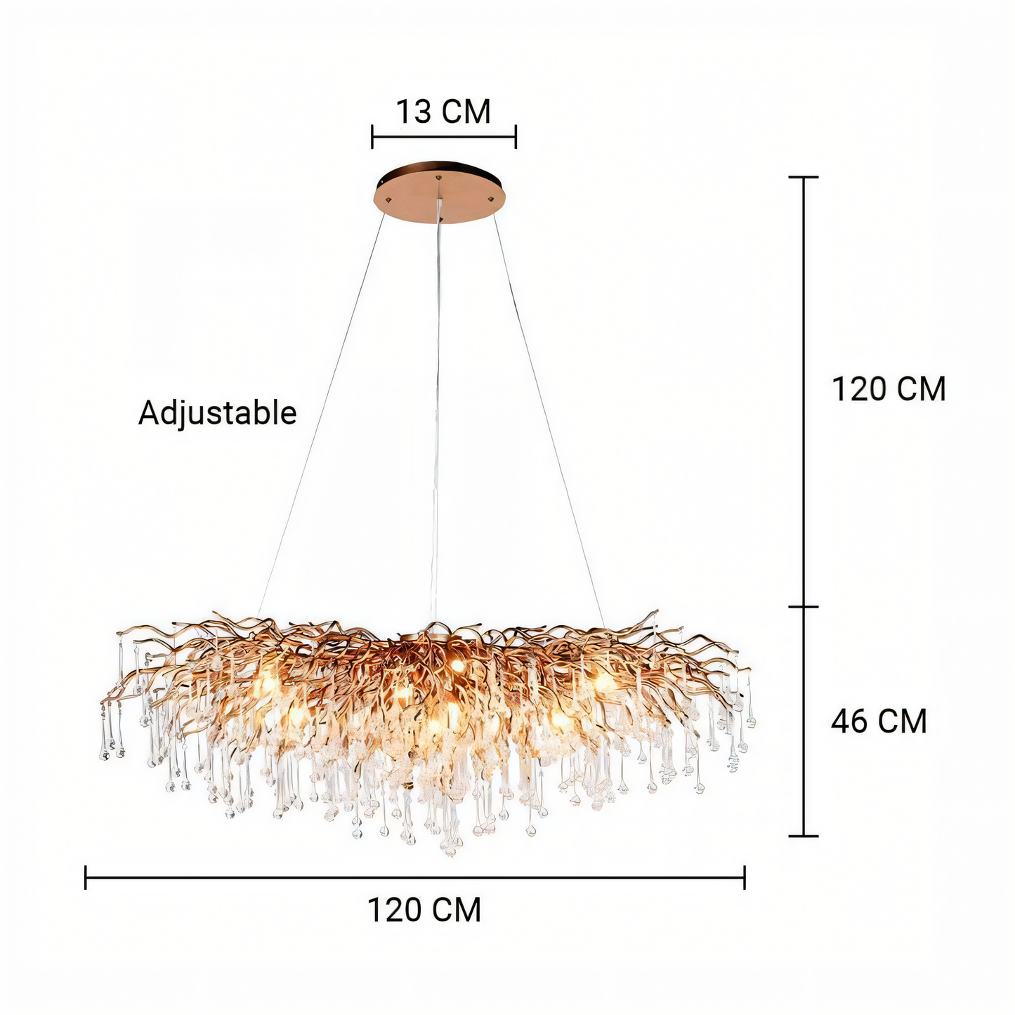 Carmona Modern Dining Chandelier as the focal point of the room
