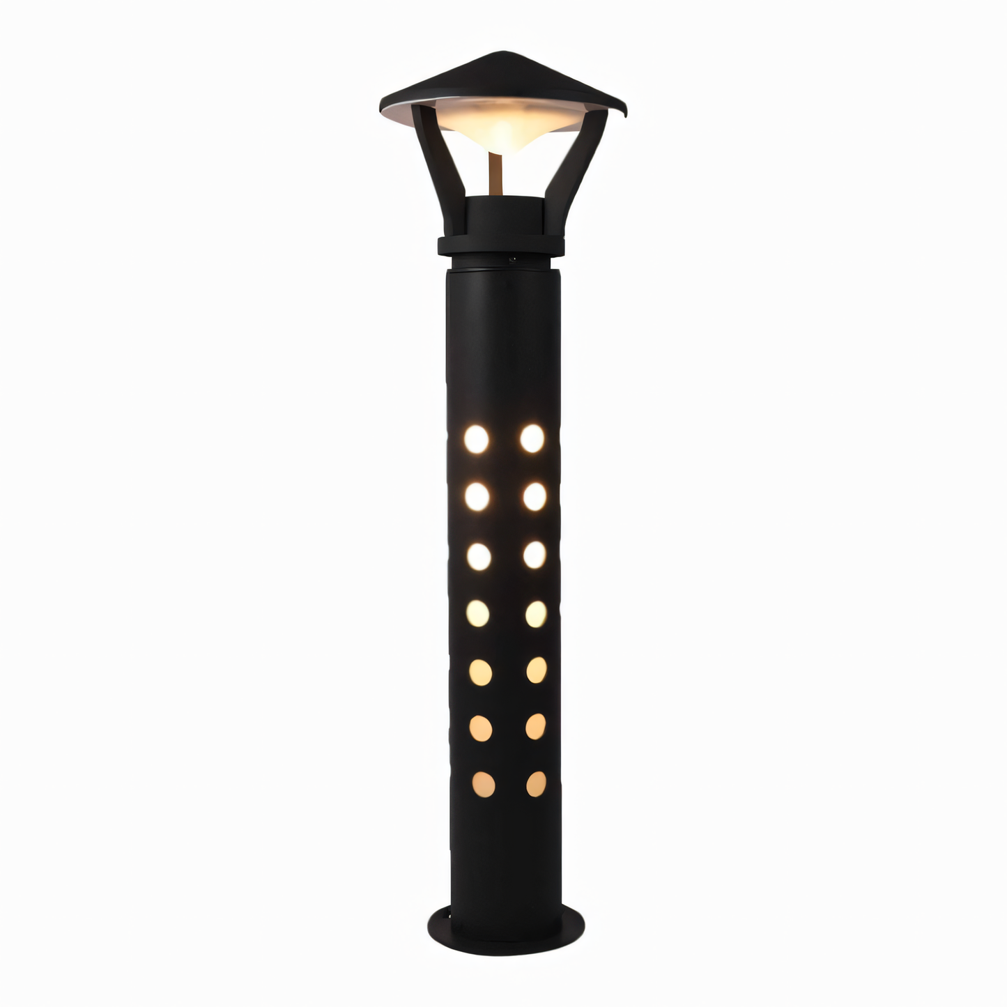 Trident Canopy Garden Bollard accentuating the grandeur of a luxury house's gardens