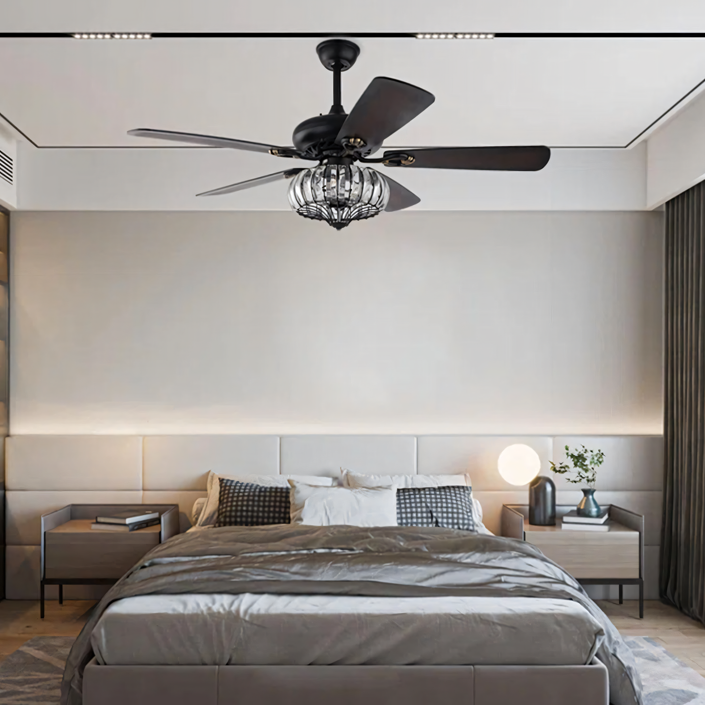 Elegant and powerful 48-inch crystal ceiling fan