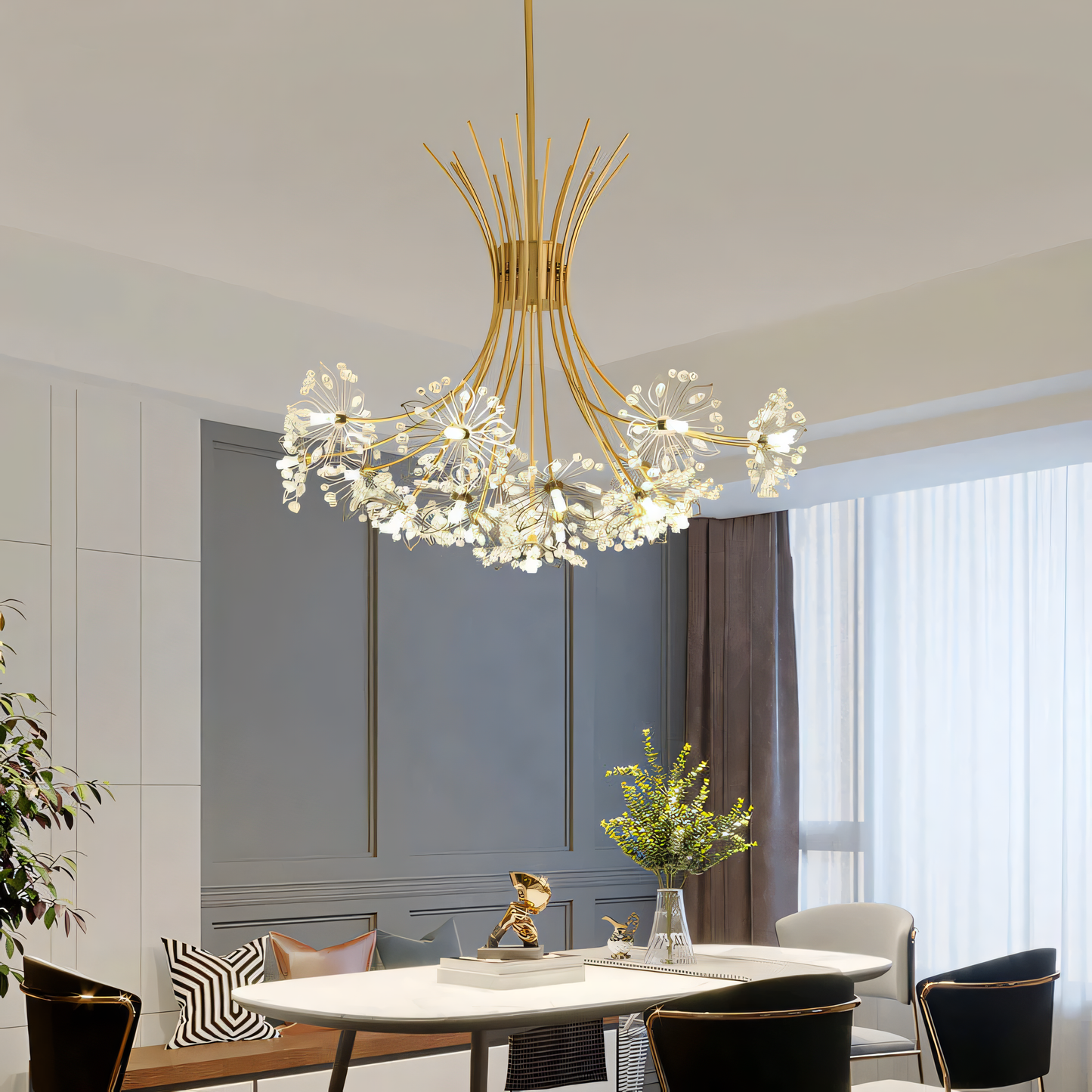 Adjustable Hanging Light Fixture: Customizable for various ceiling heights and rooms.
