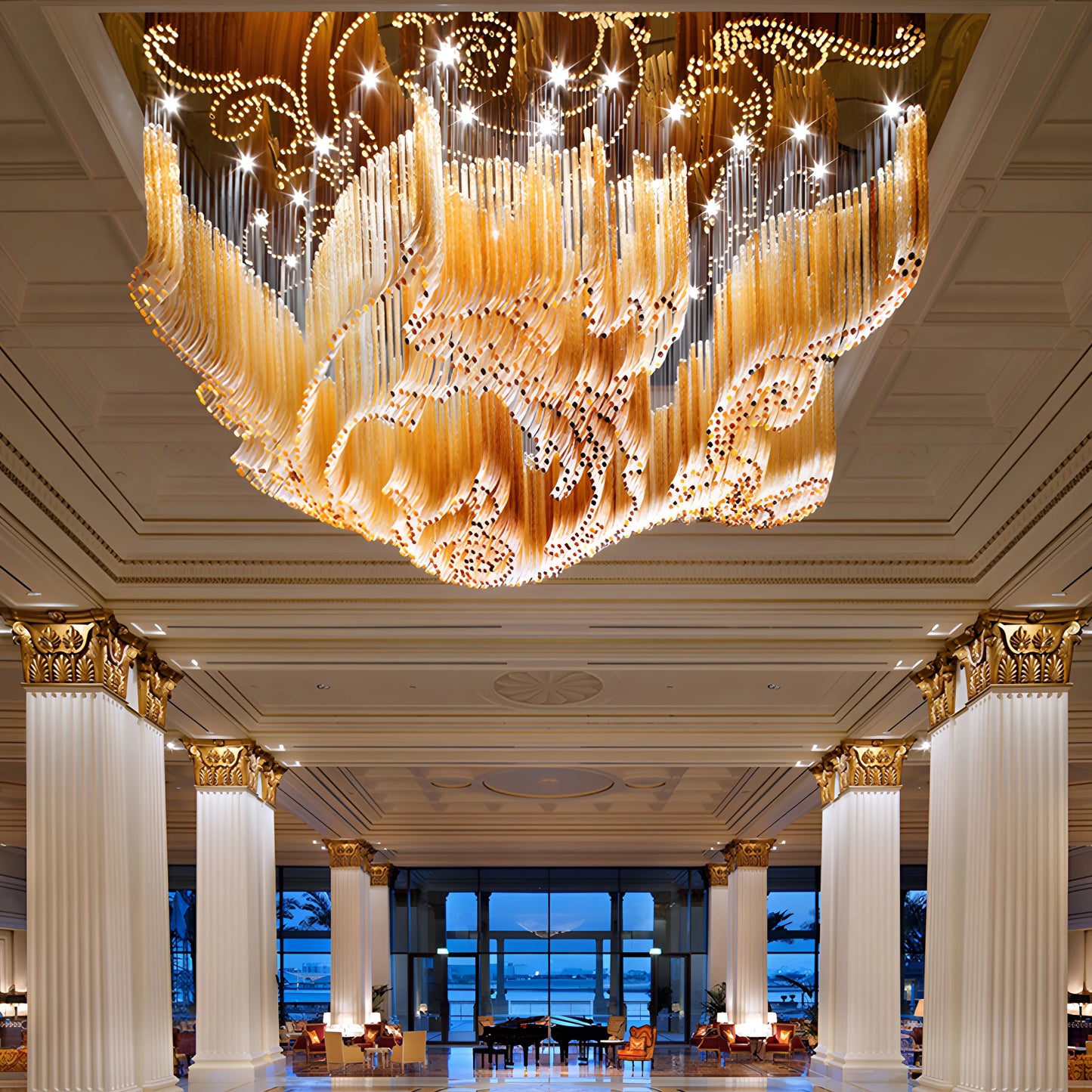 Luxury Hotel Lobby Opulent Chandelier