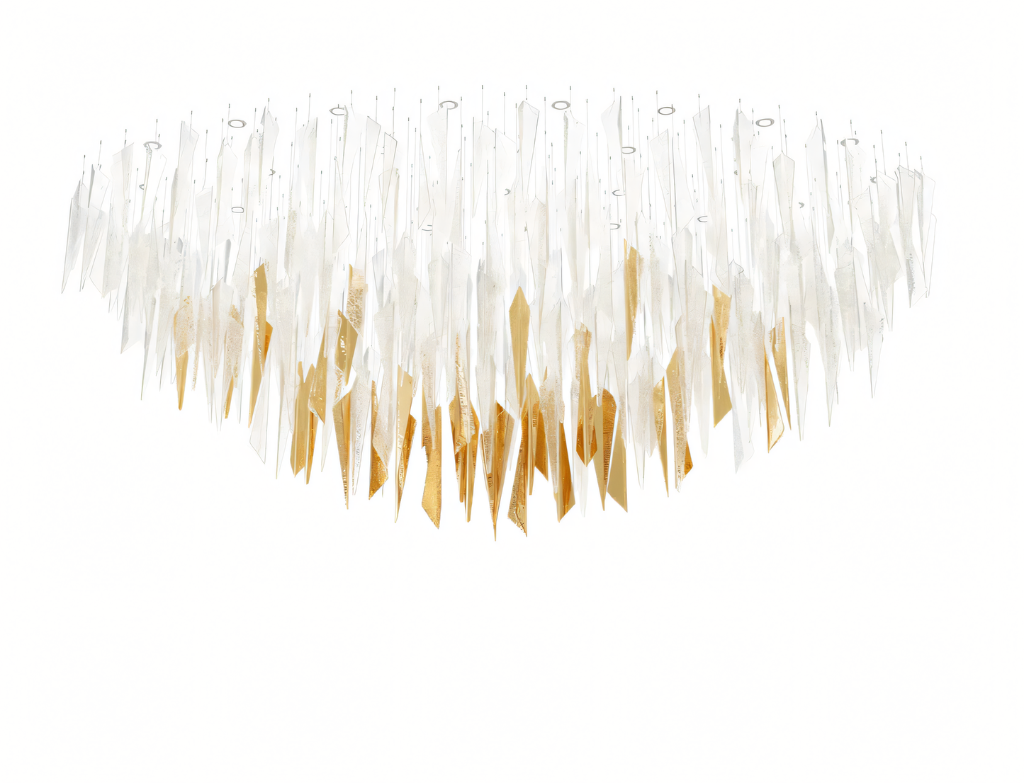 Warm, captivating glow of the Prifma Glass Custom Chandelier