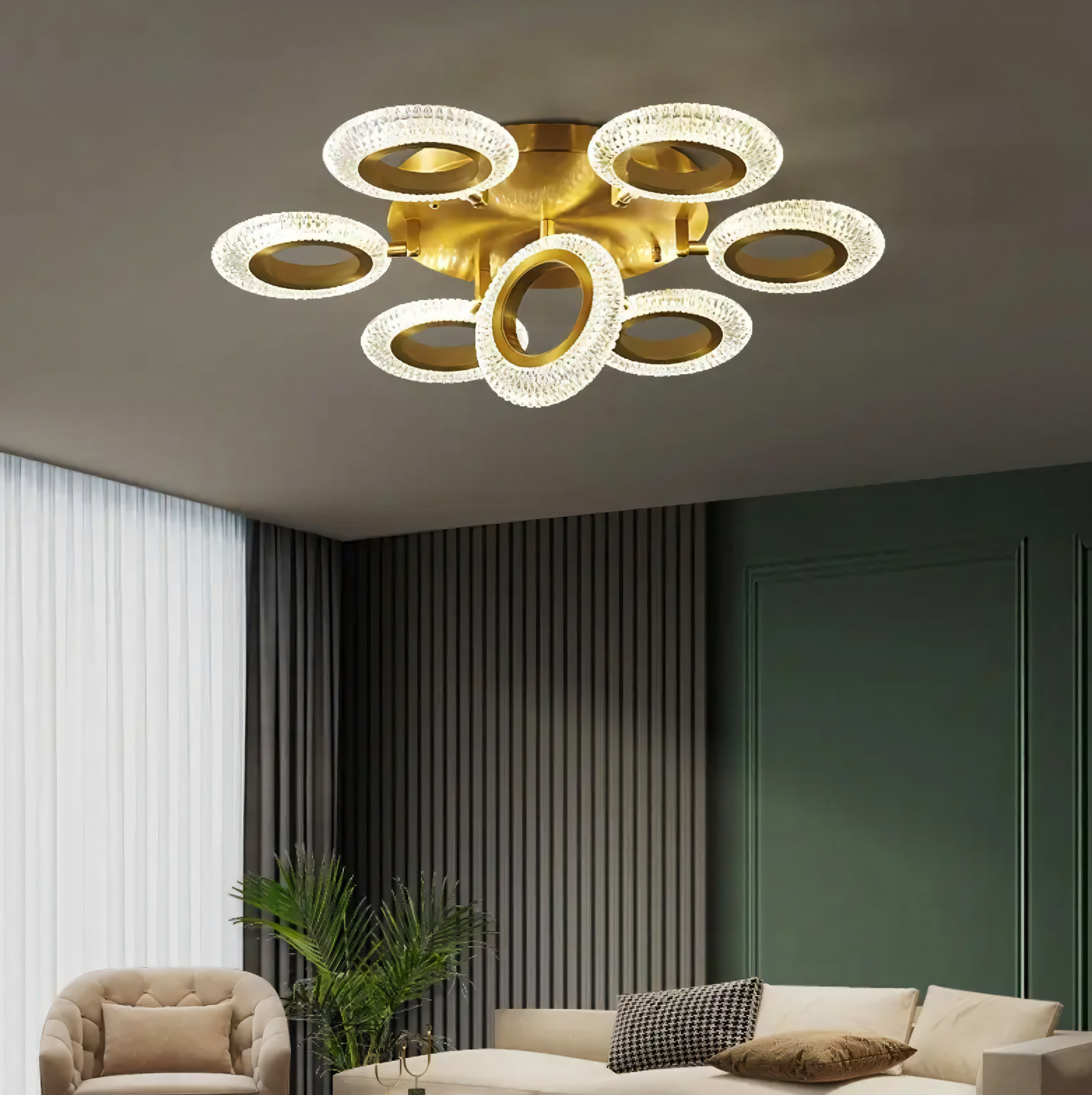 Dining Room Jhoomar: A dazzling crystal chandelier designed for dining rooms, casting a warm glow.