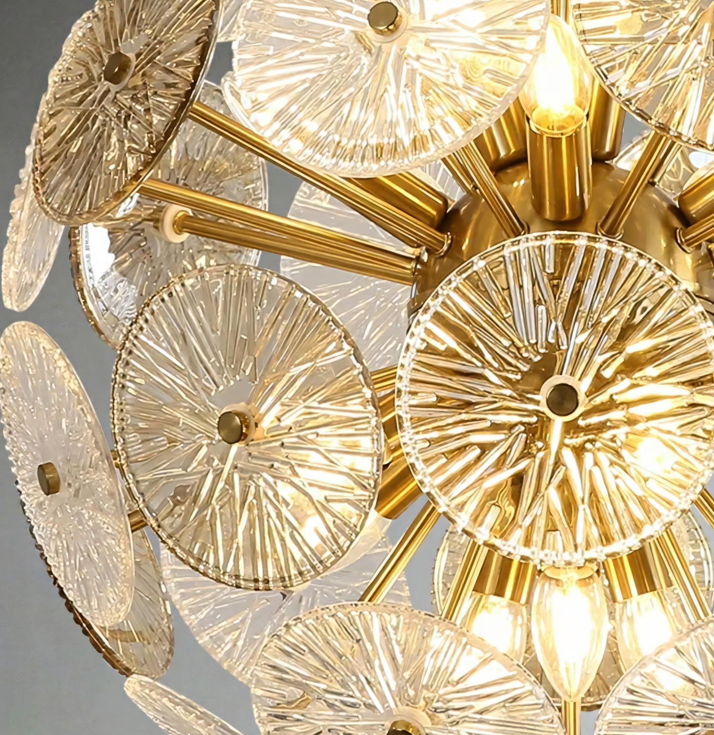 Timeless beauty of 600 MM crystal and gold glass chandelier