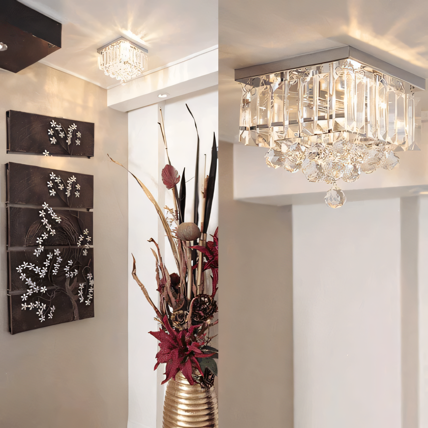Mesmerizing interplay of light and crystal in space-themed decor