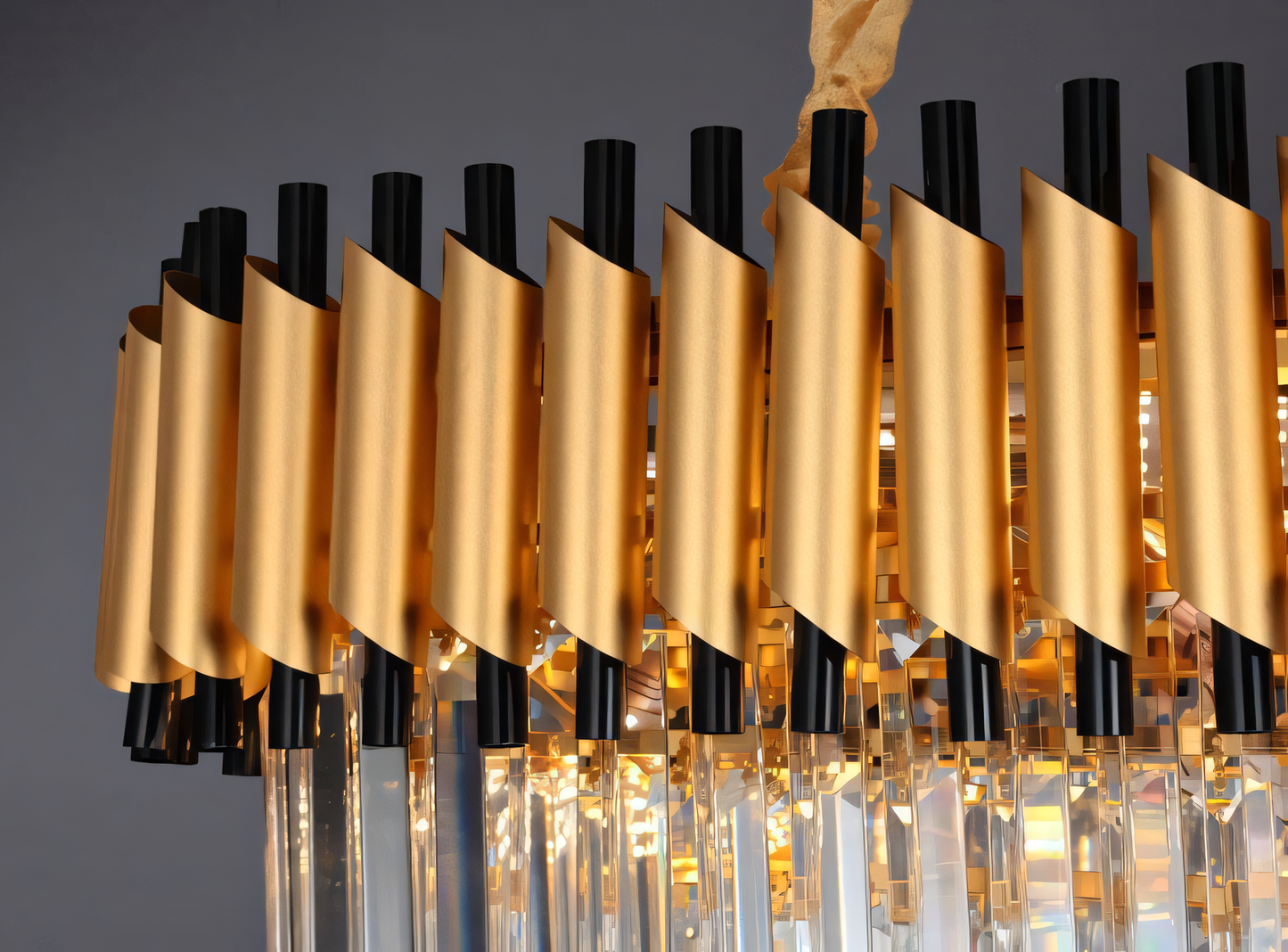 Sophisticated 400MM gold black K9 crystal chandelier, a timeless treasure