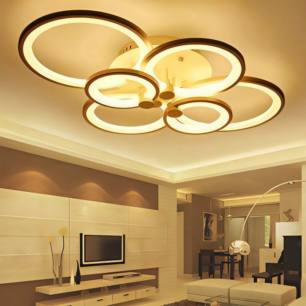 Brighten your space in style with the 6-Light Round White LED Chandelier. This versatile piece boasts a modern design and soft light, perfect for living rooms, dining rooms, bedrooms, and more.