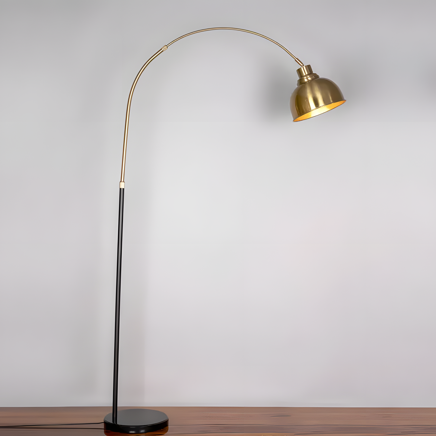 Lovelorn (Gold) Marble Floor Lamp creating a cozy and sophisticated ambiance in a bedroom