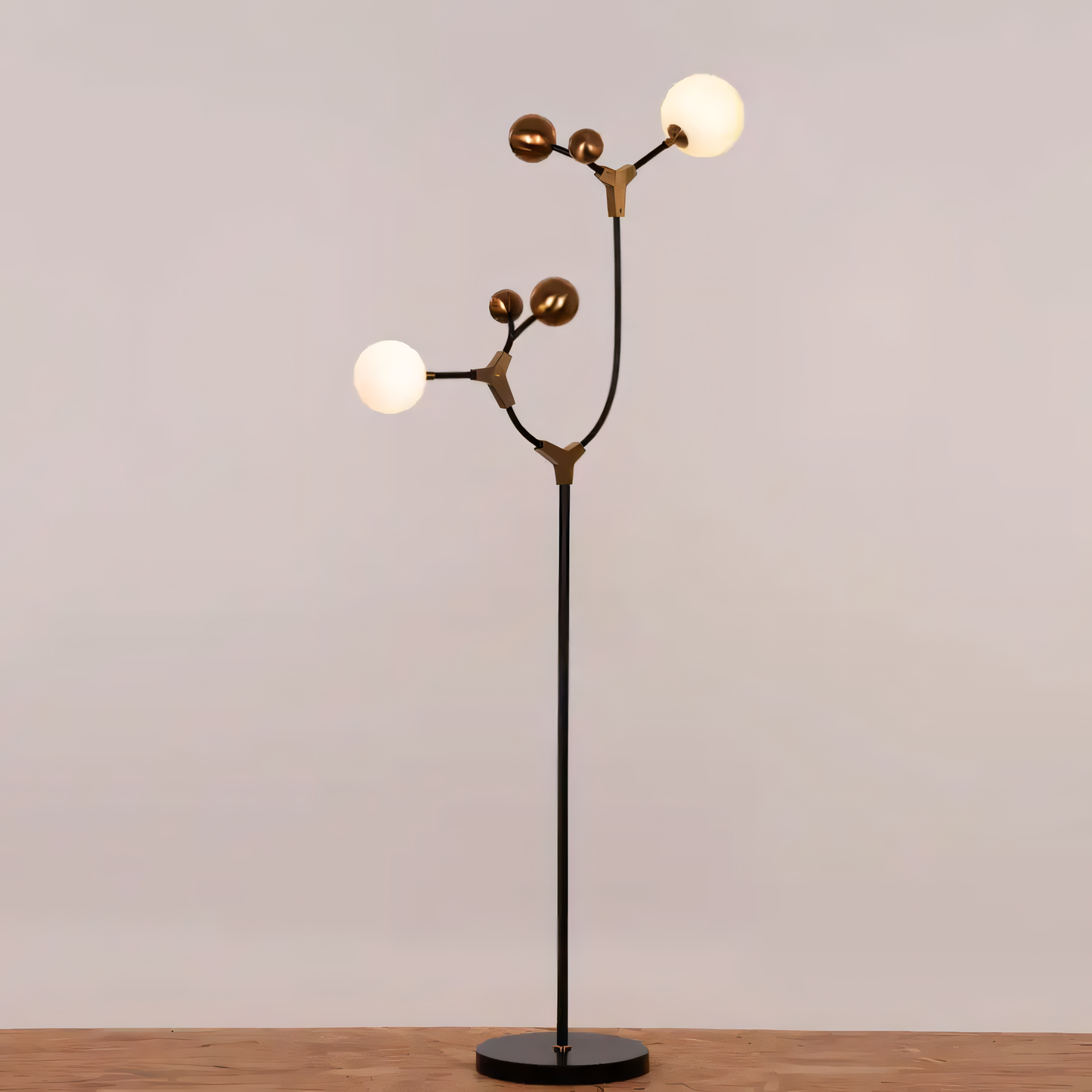 Tree-shaped design of the Owe & Awe Floor Lamp adding organic elegance to a space