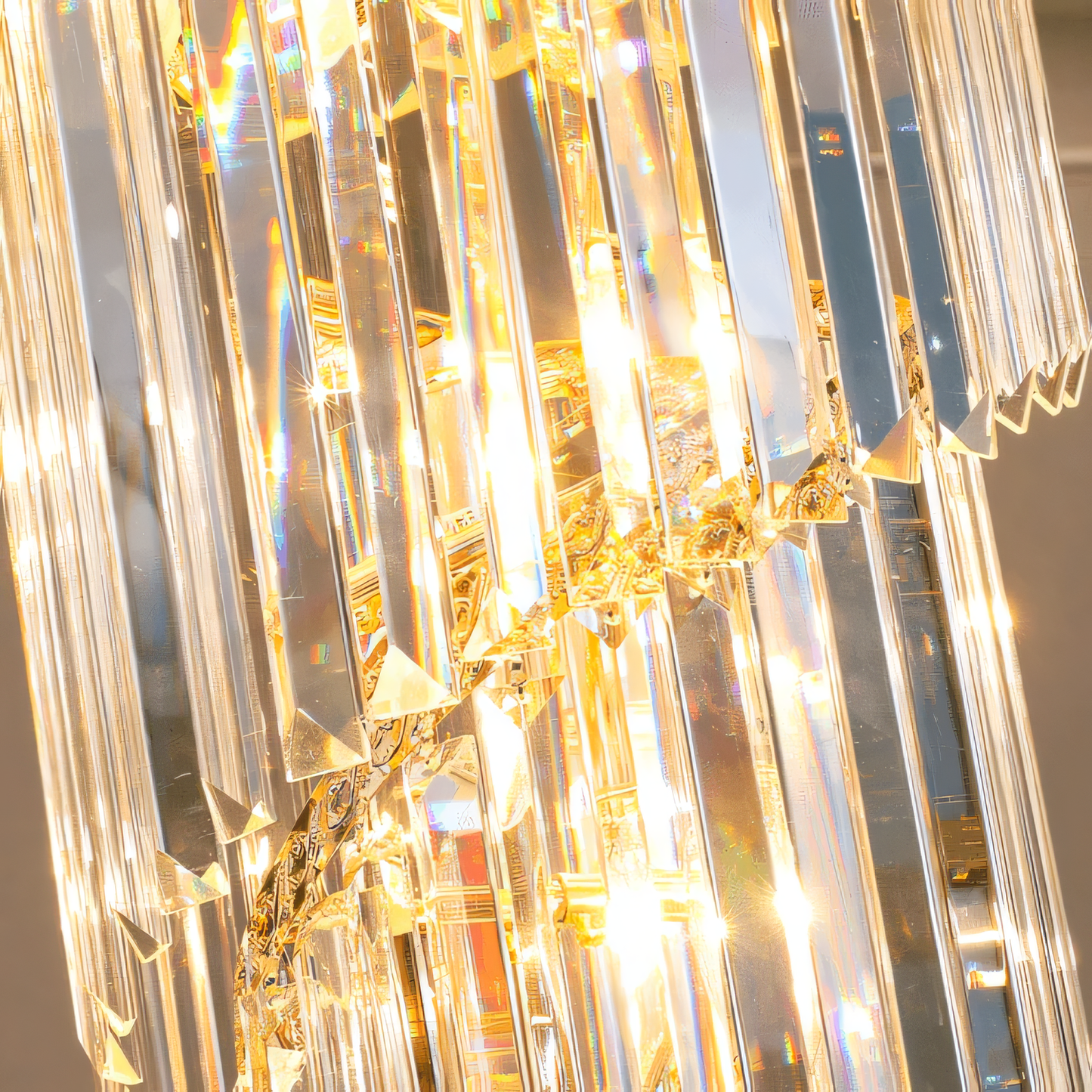 Black Geminus Long Crystal Chandelier