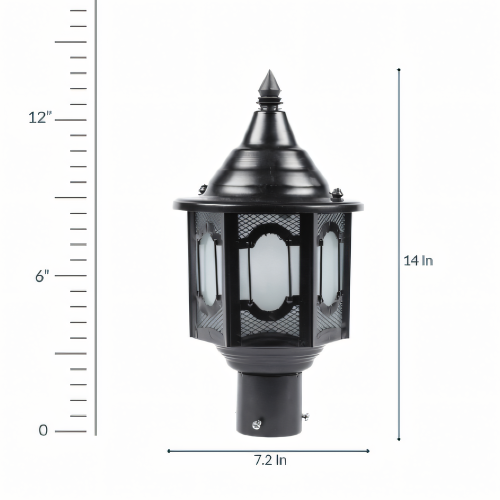 The NYC Gate Light guiding visitors along the winding paths of a Castle