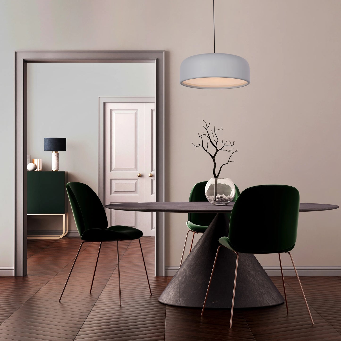Artistic (19", Smart LED) Pendant Light (3 Smart LED Bulbs Included)