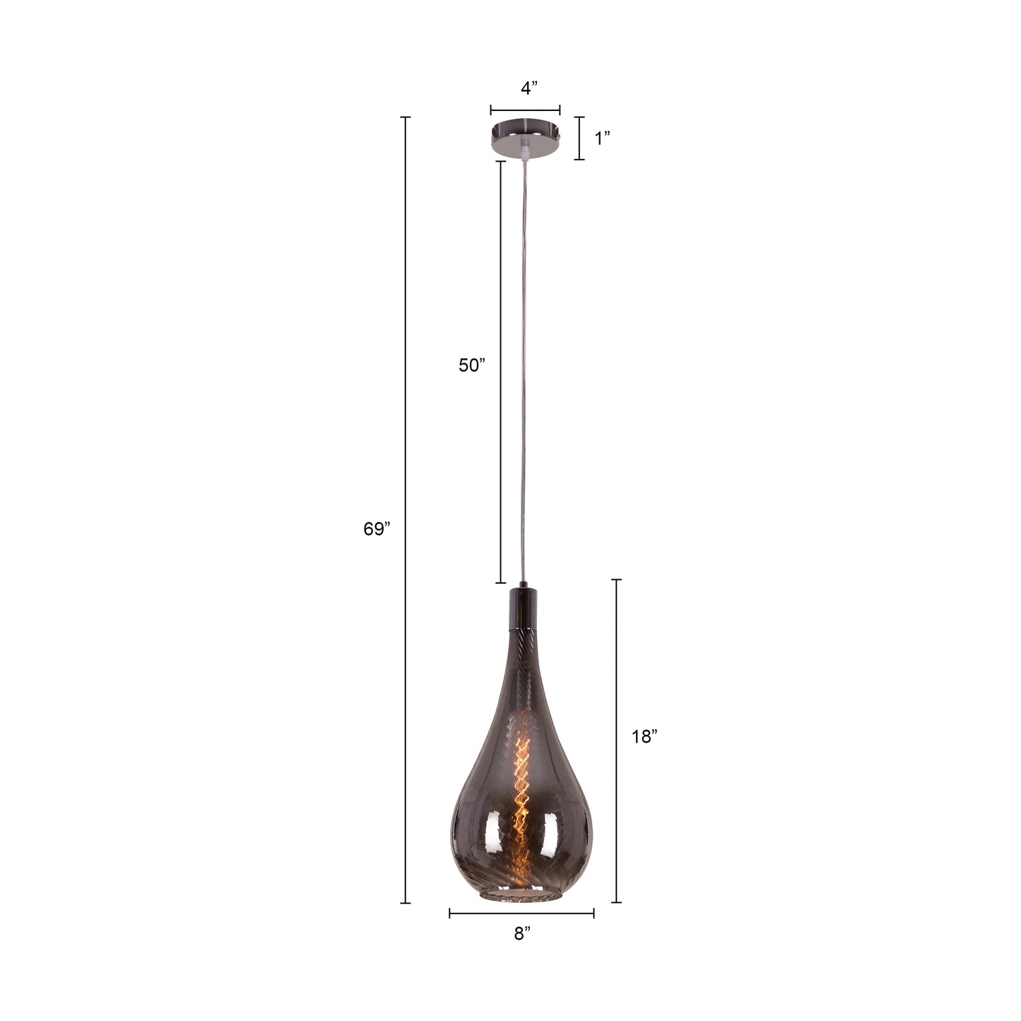 Keep My Love (Amber) Glass Pendant Light