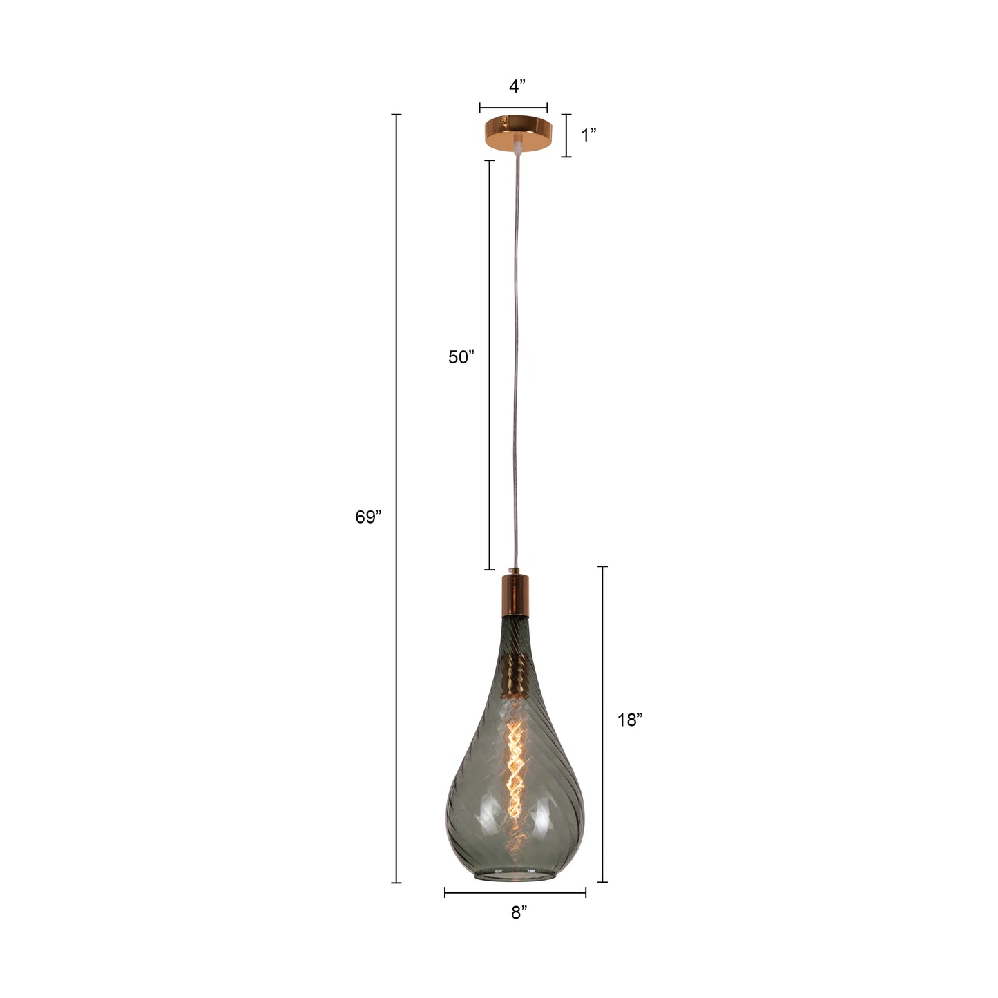 Keep My Love (Amber) Glass Pendant Light
