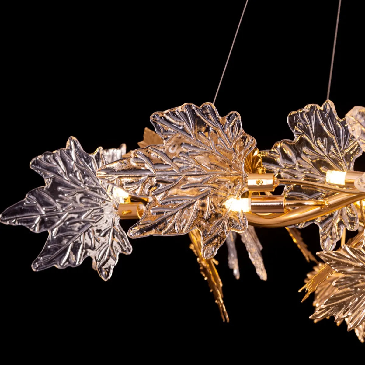 Falling For Flowers (Large, Gold) 1,2-Layer Tree Branch Crystal Chandelier