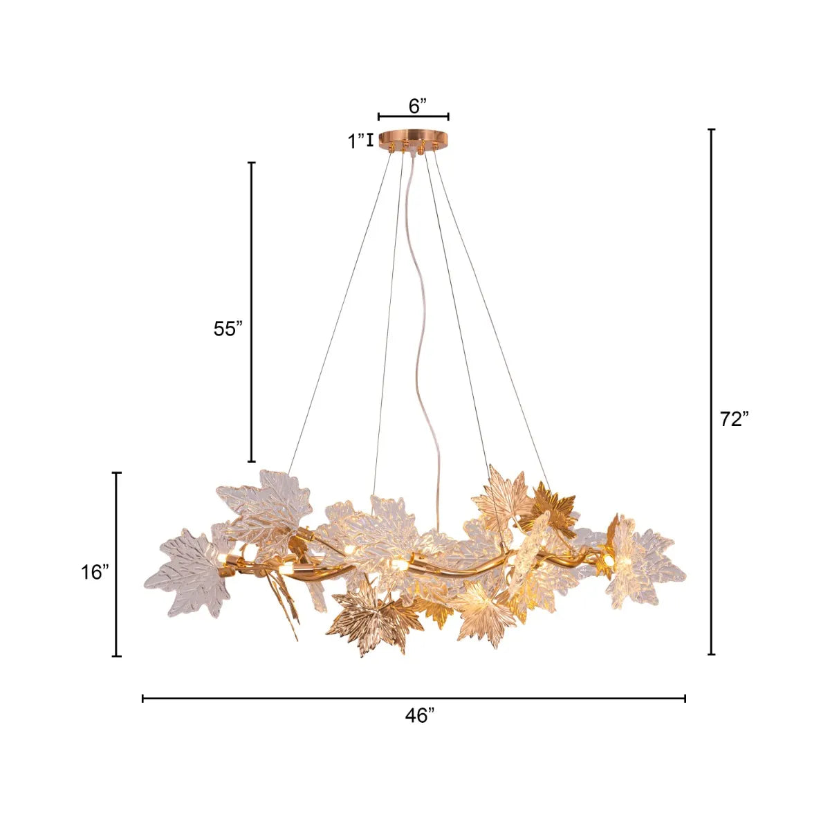 Falling For Flowers Chandelier in gold finish