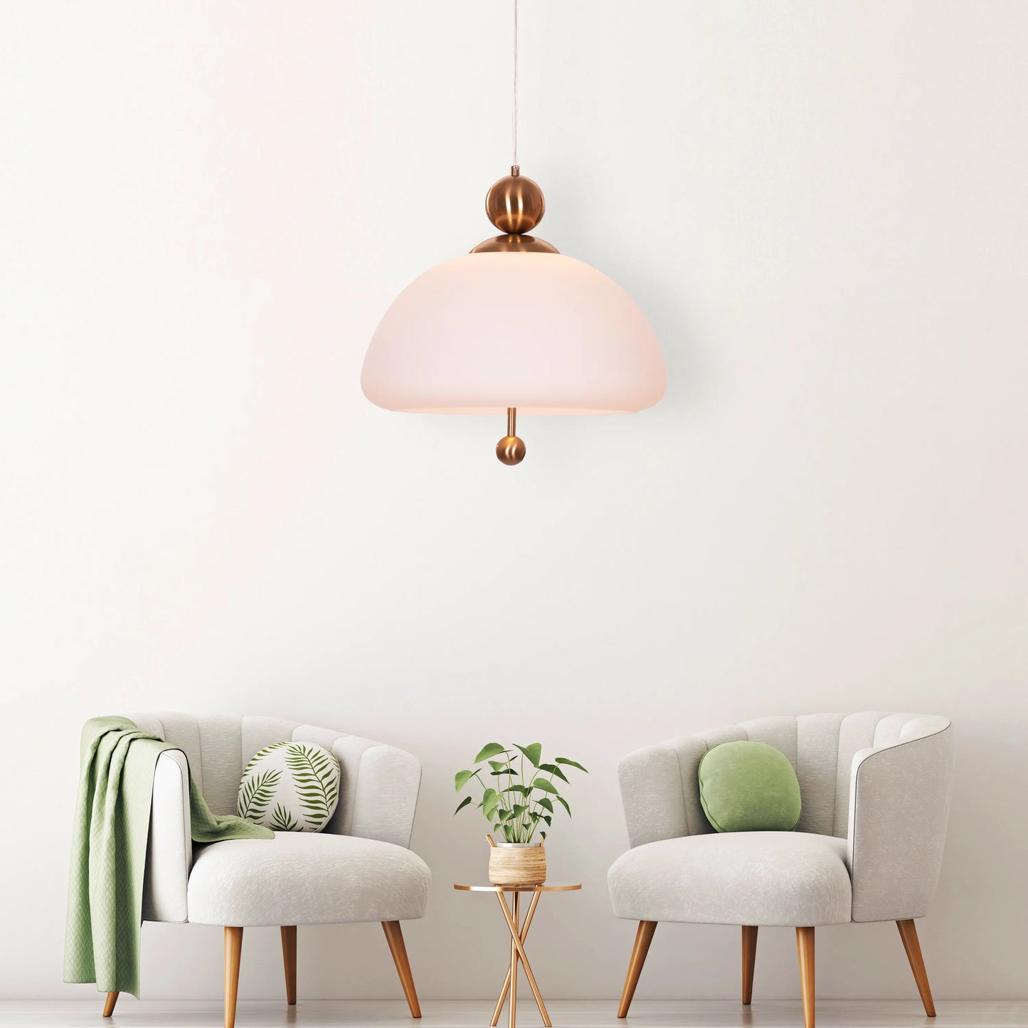 Modern Lots To Hide Pendant Light in Gold with Frosted Glass and Integrated LED for Soft Illumination