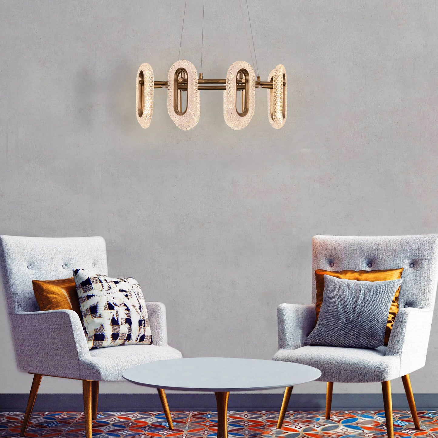 Glowed Up (Gold, Dimmable LED with Remote Control) Chandelier