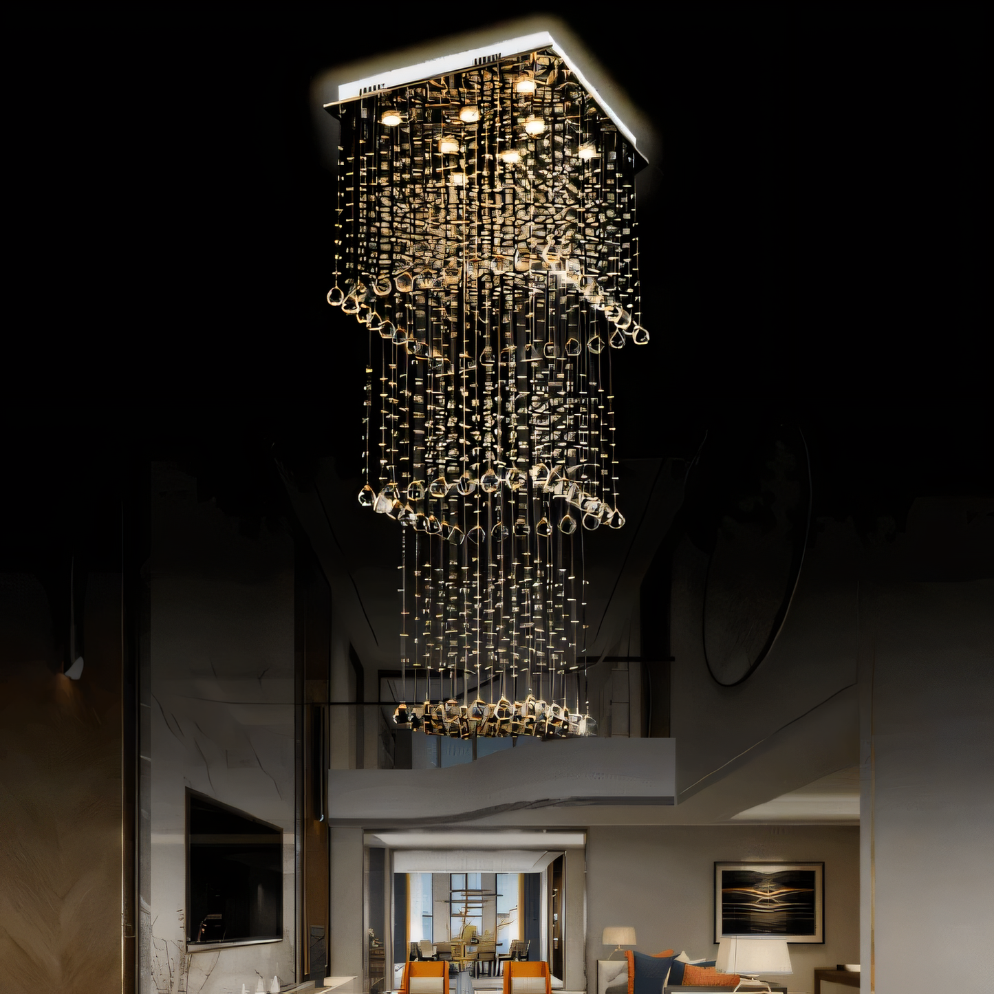 Mesmerizing interplay of light and crystal in natural-inspired decor
