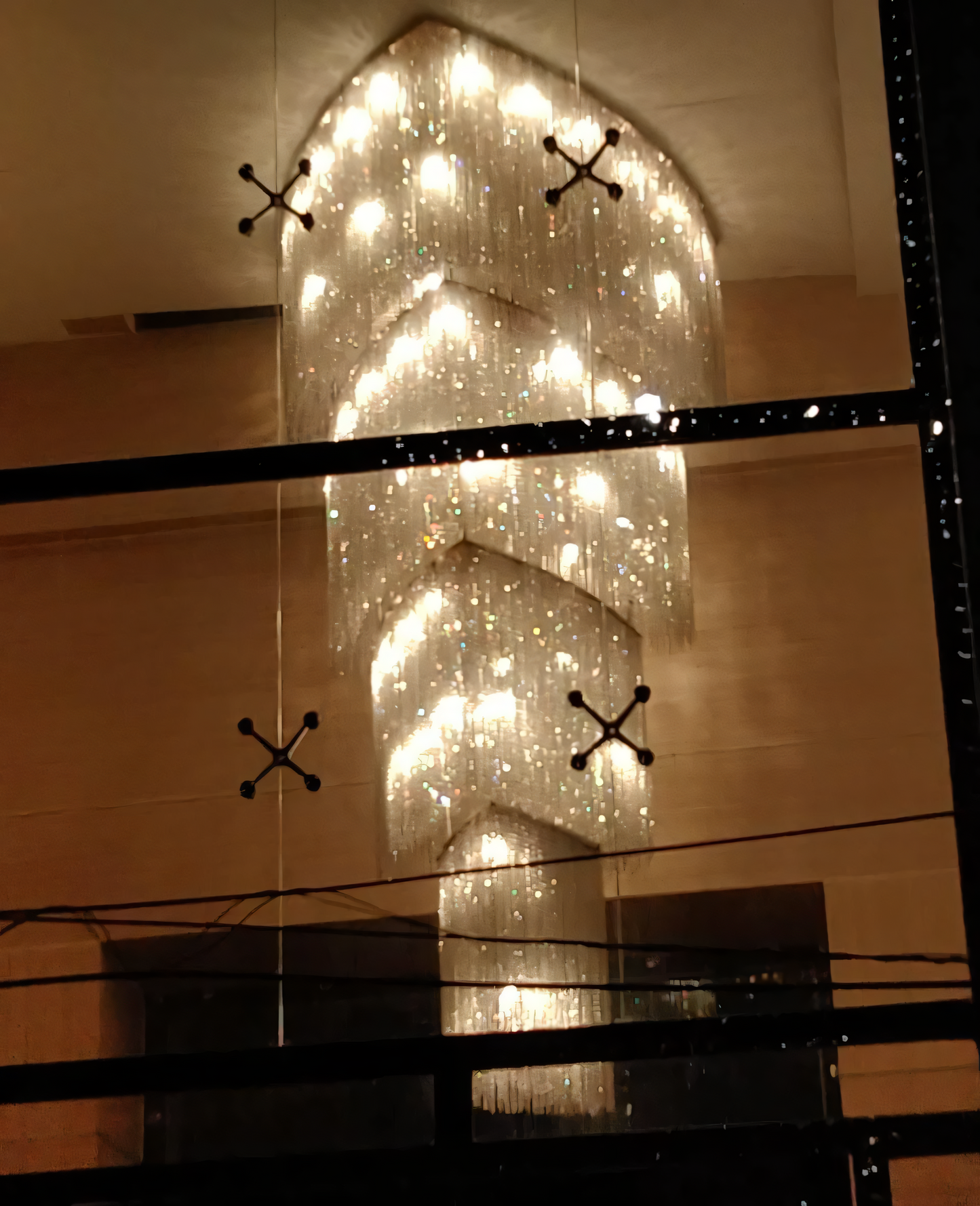 Sophisticated linear gold ceiling light design