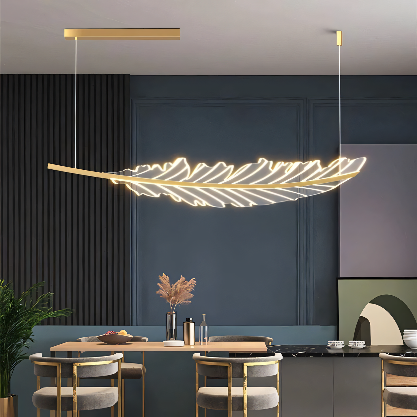 Captivating nature-inspired chandelier in a cozy snow mountain setting