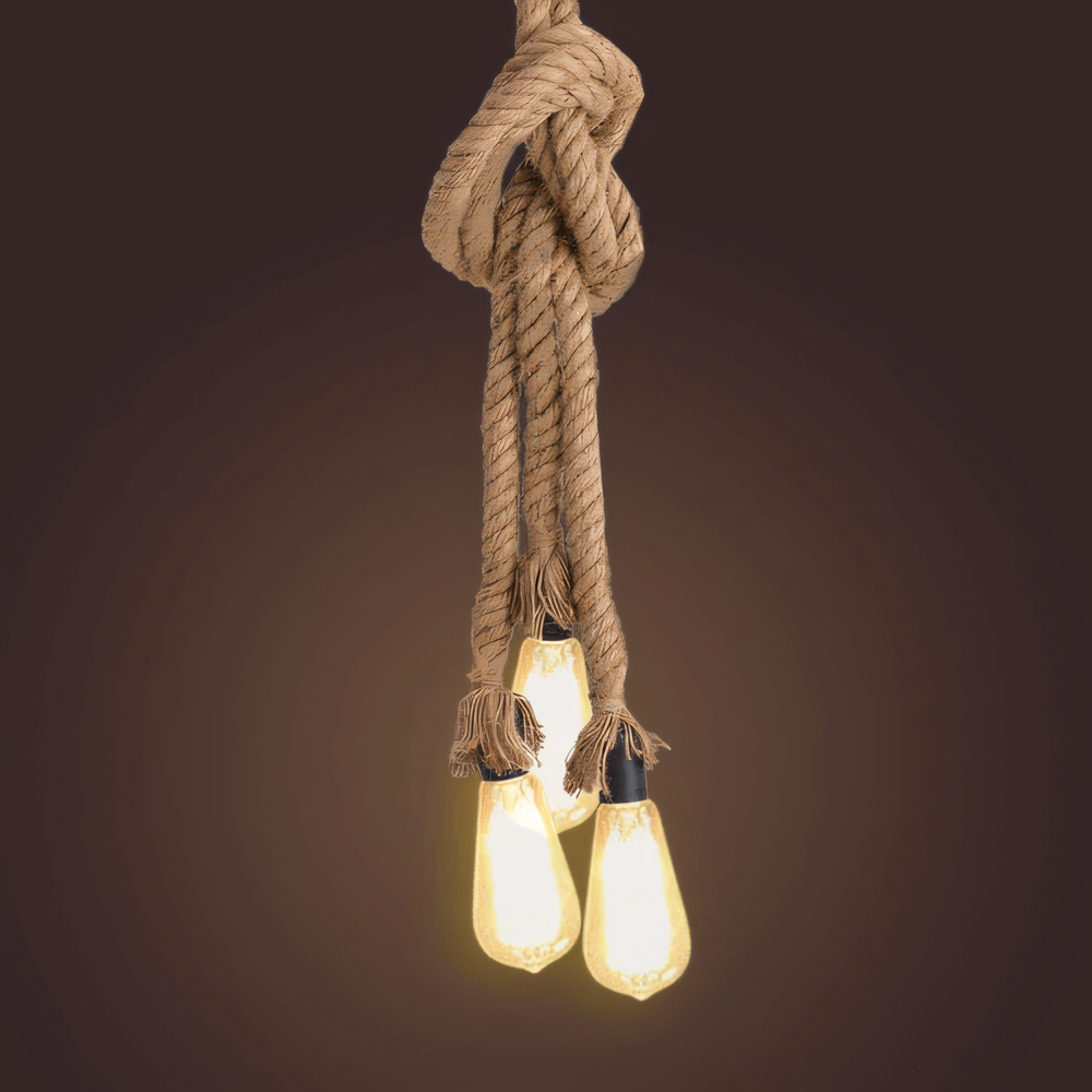 Serene and tranquil rope-inspired chandelier for nature-themed offices