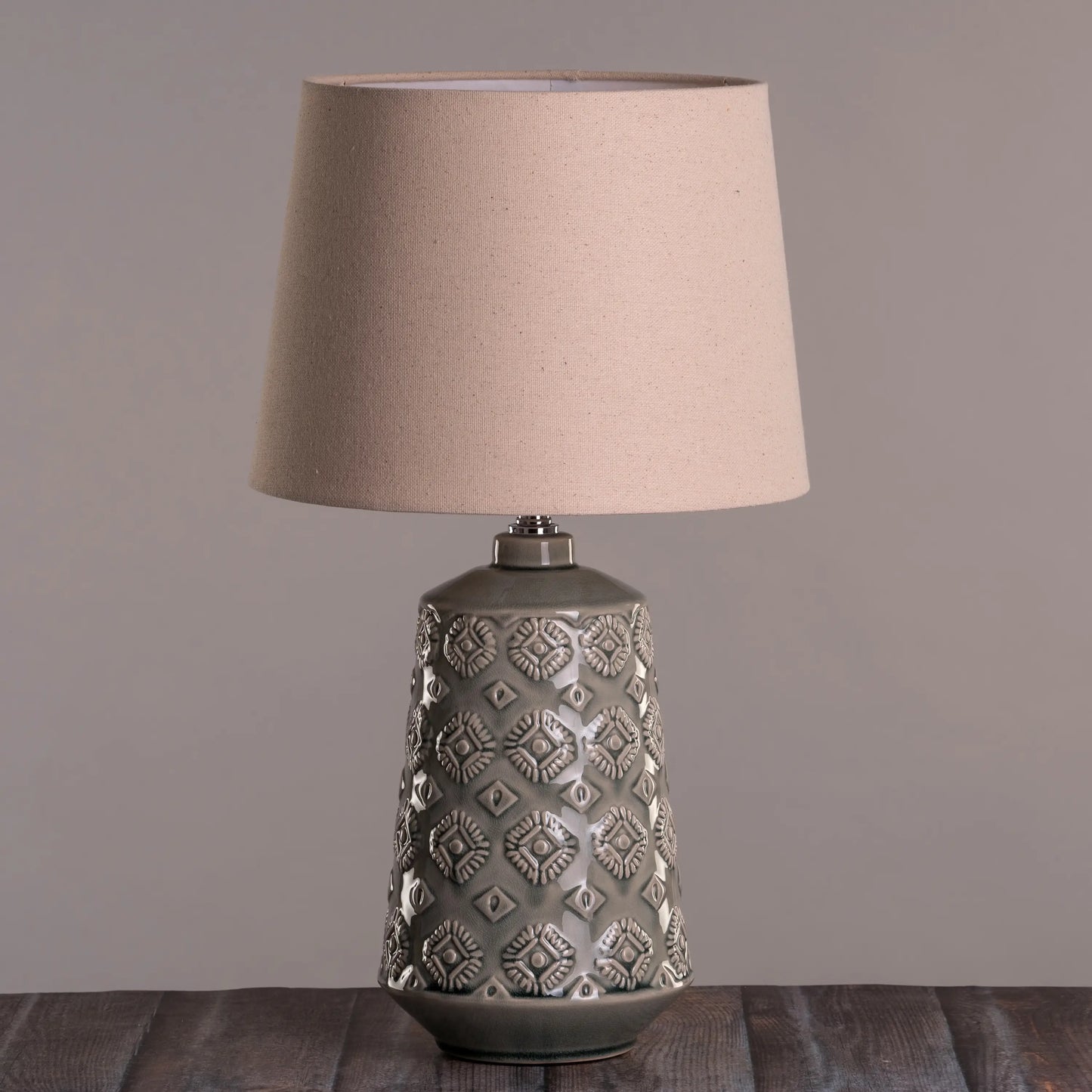 Coastal chic cream table lamp for living room
