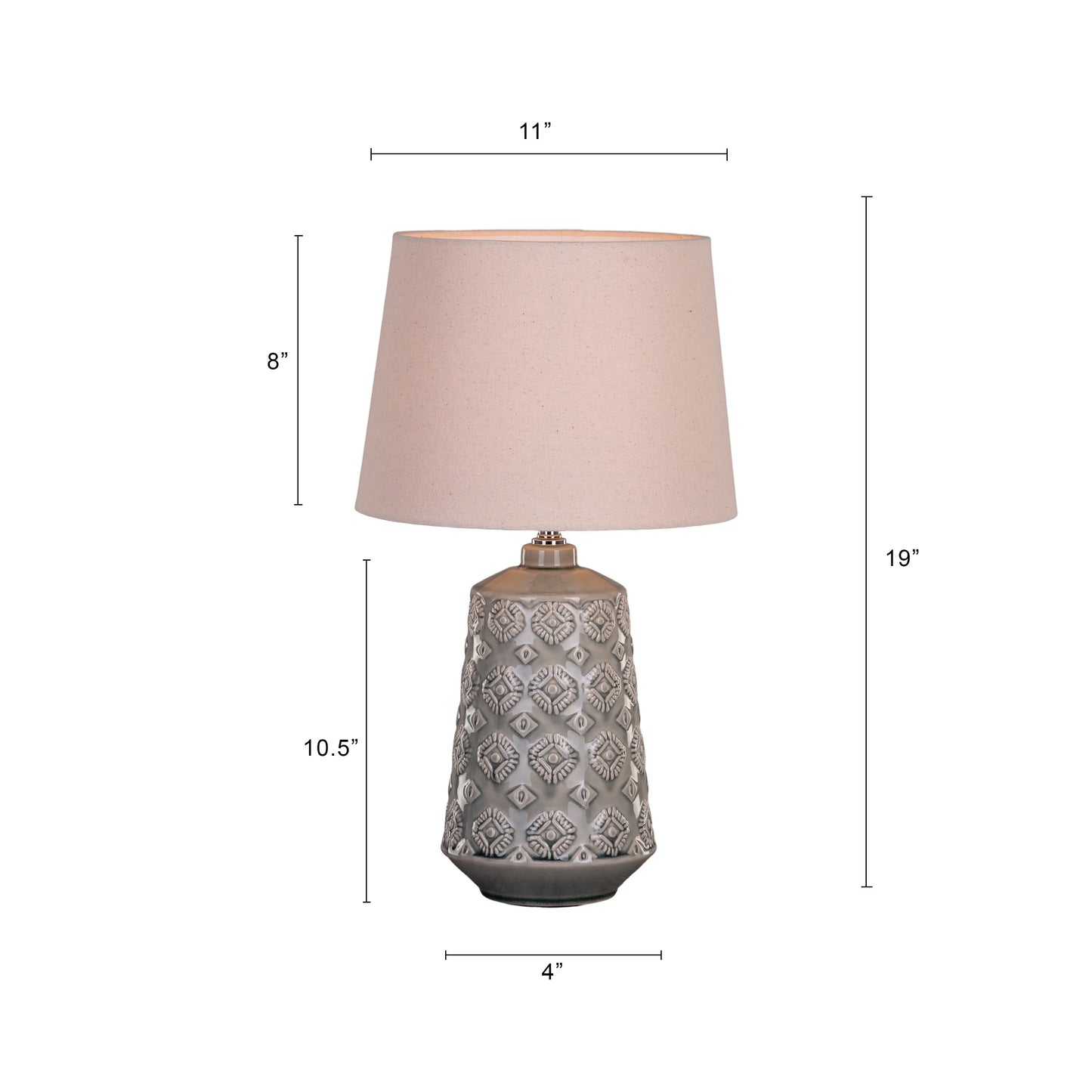 Stylish cream ceramic lamp for bedroom or study