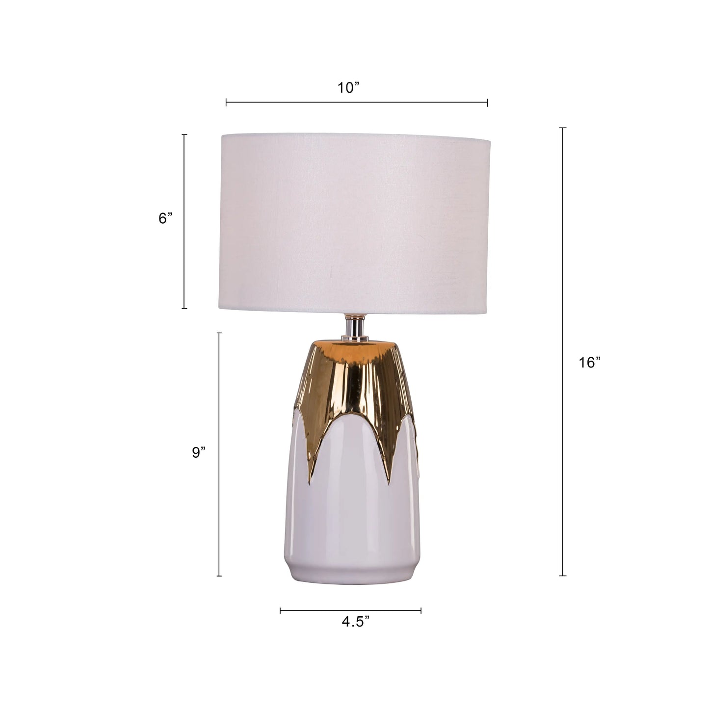 Exquisite craftsmanship in a white and gold ceramic lamp