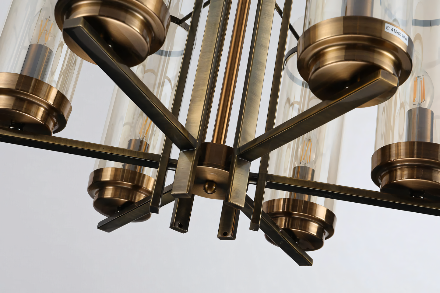 Minimalist amber glass bulb chandelier for urban living