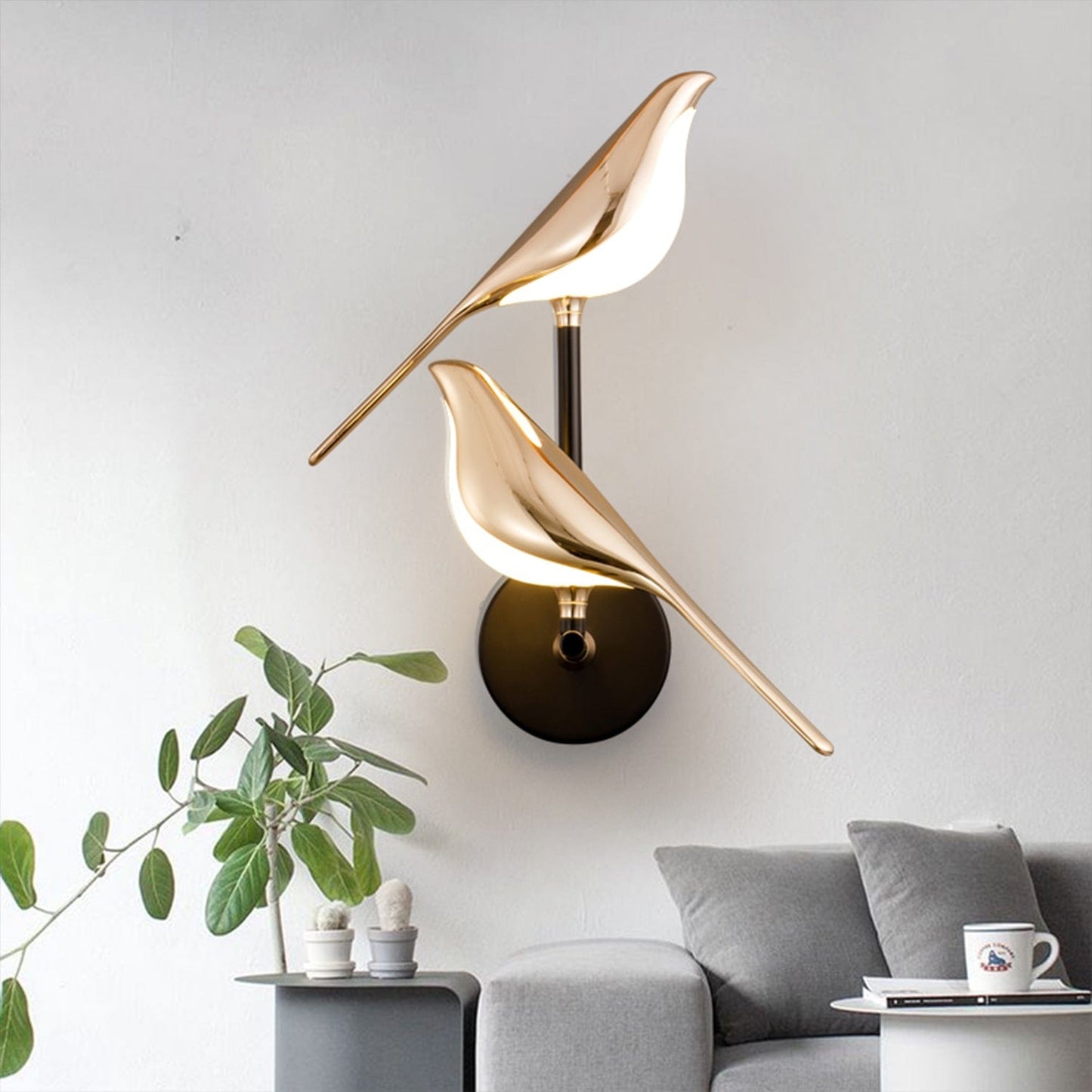 Intricate Feather-like Details on Wall Sconce