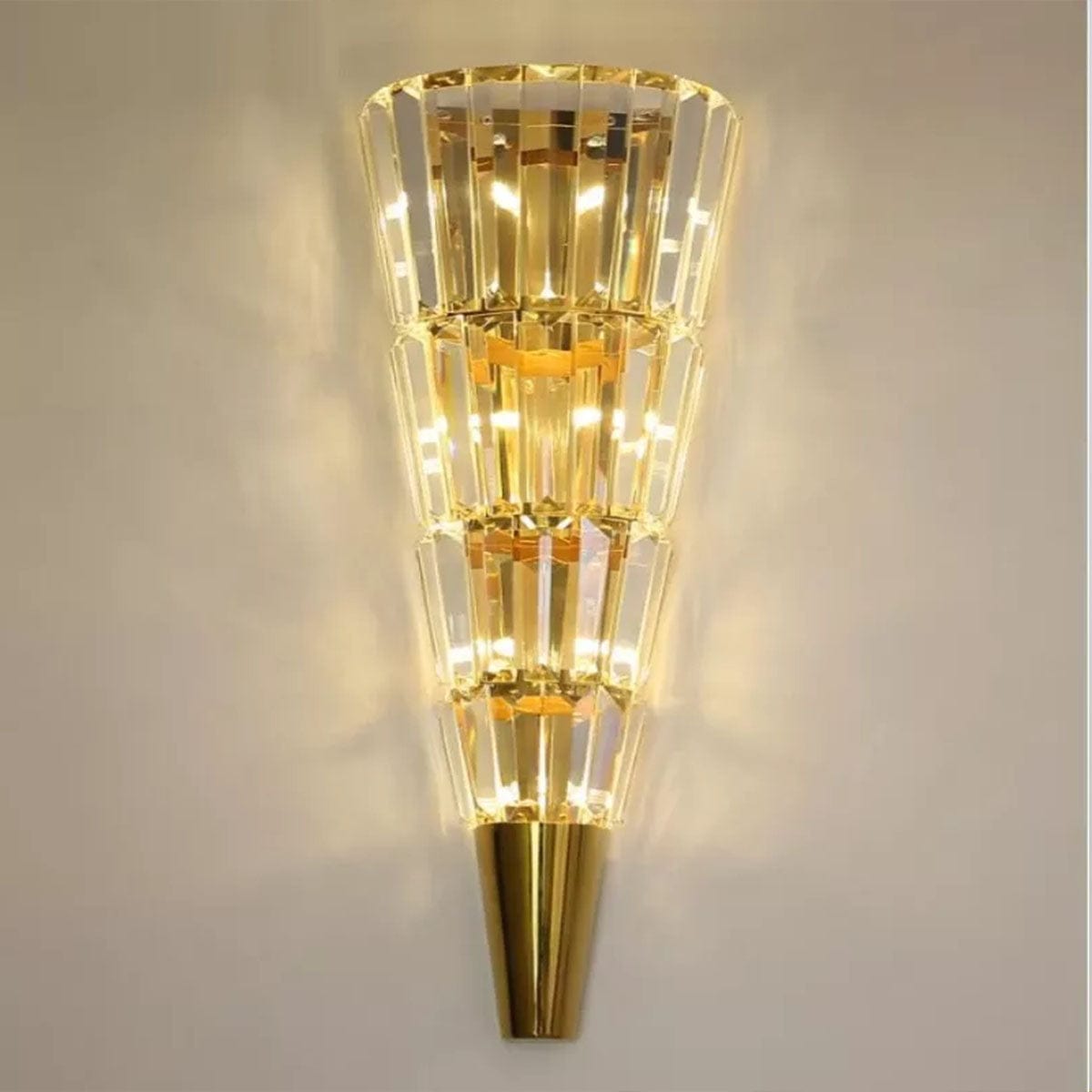 Golden metal, sparkling crystal accents