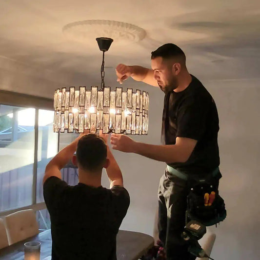 chandelier installation