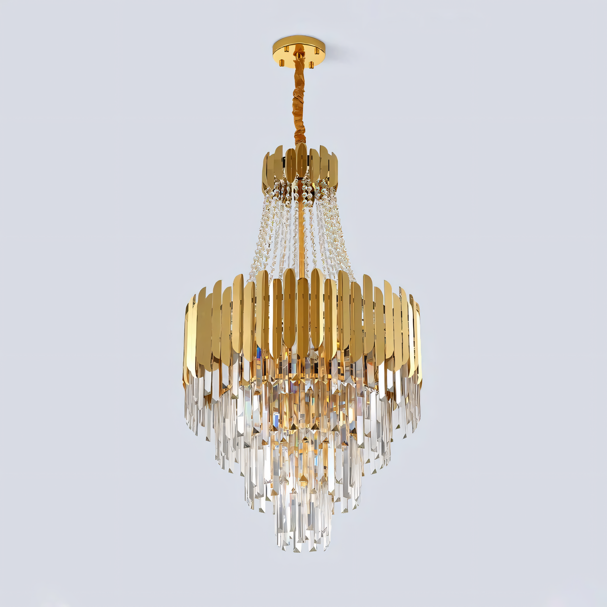 Majestic multi-tier crystal ceiling light