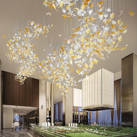 Autumn Leaves Chandelier, a captivating centerpiece in the Forest's luxury villa