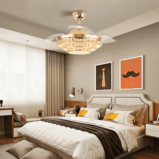 3 Layer Crystal Chandelier Ceiling Fan with Remote Control