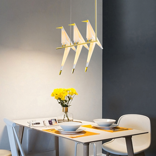 Tri-Canary Hanging Light: Enchanting LED chandelier