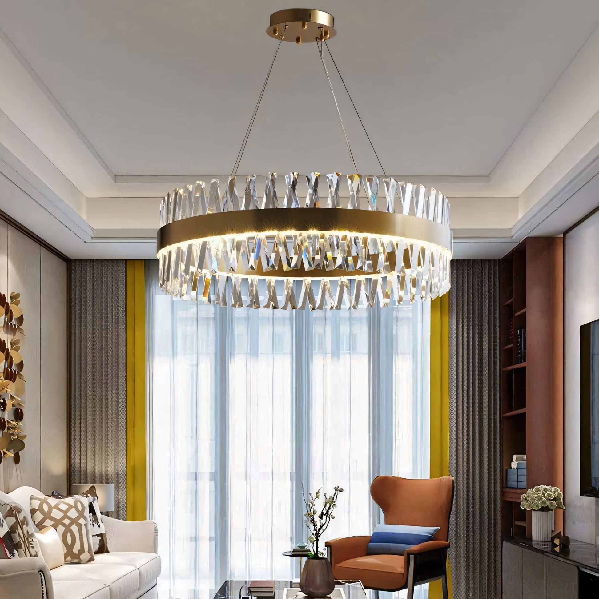 Elegant Pravuum ZigZag chandelier, a centerpiece of modern sophistication