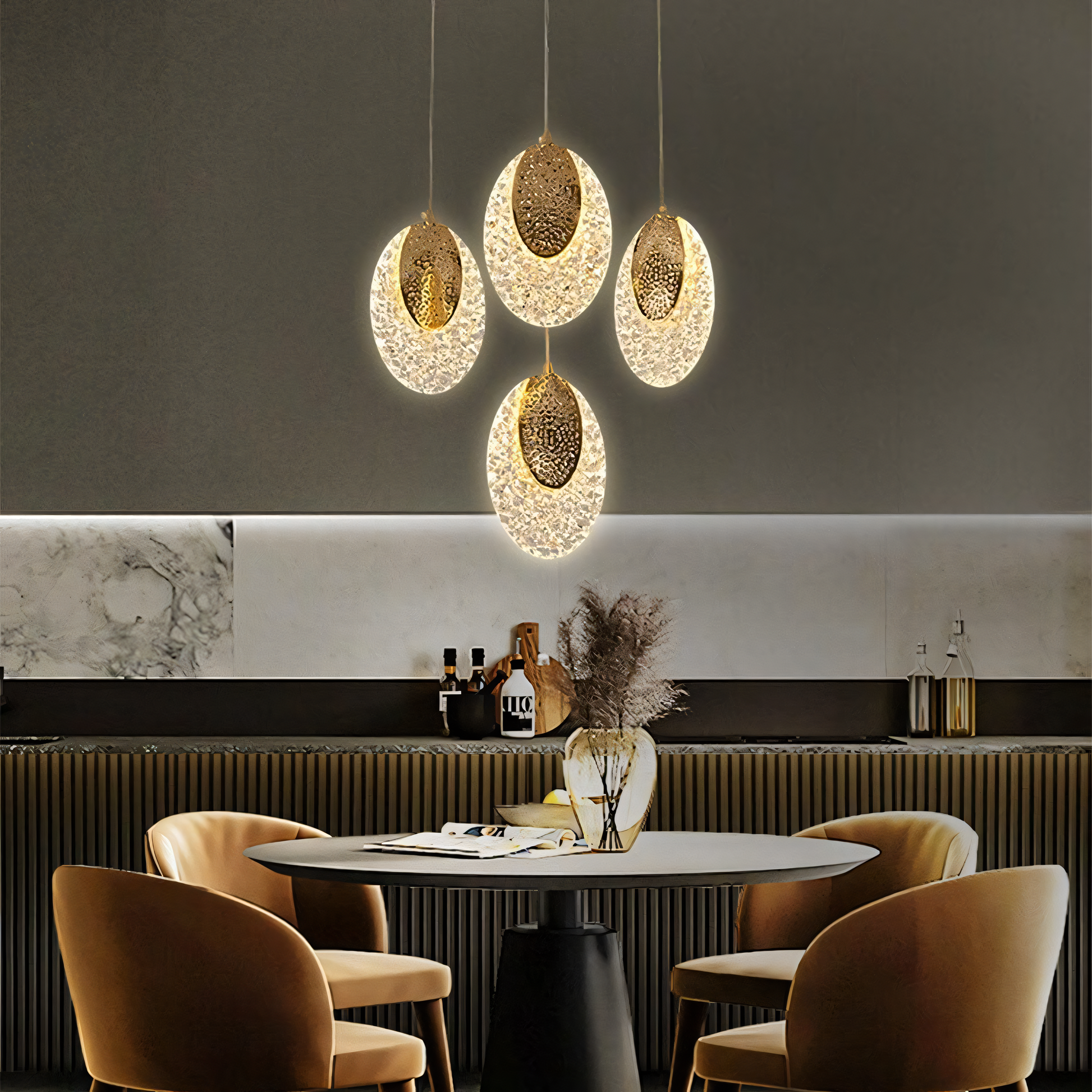 Adjustable Pendant Light Fixture: Customizable for various ceiling heights and rooms.