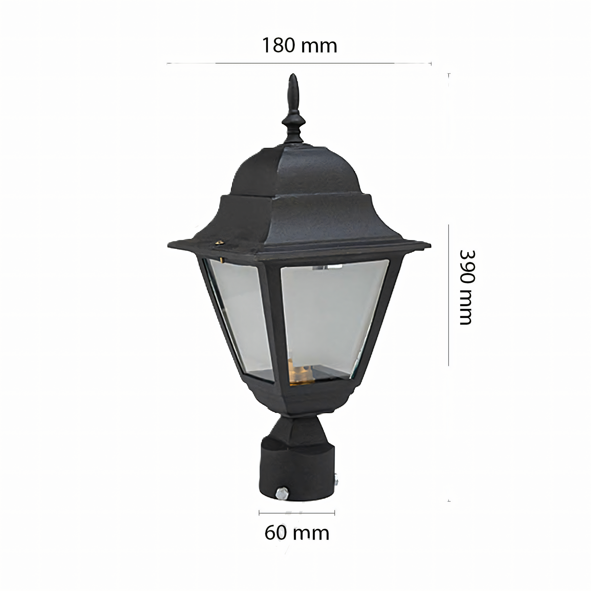 Energy-efficient LED technology of the Black Metal Dublin Gate Light