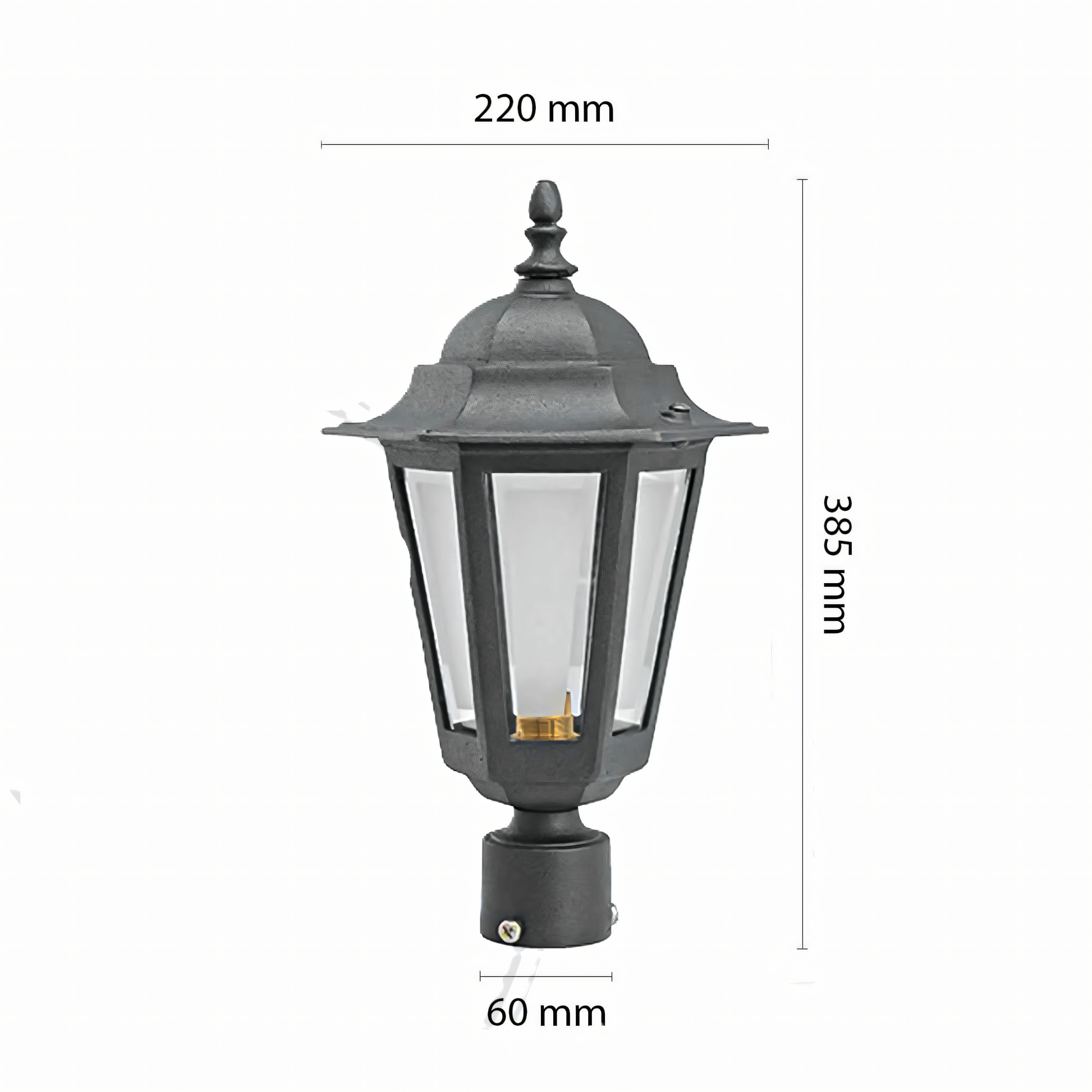 Energy-efficient LED technology of the Black Metal Alps Gate Light