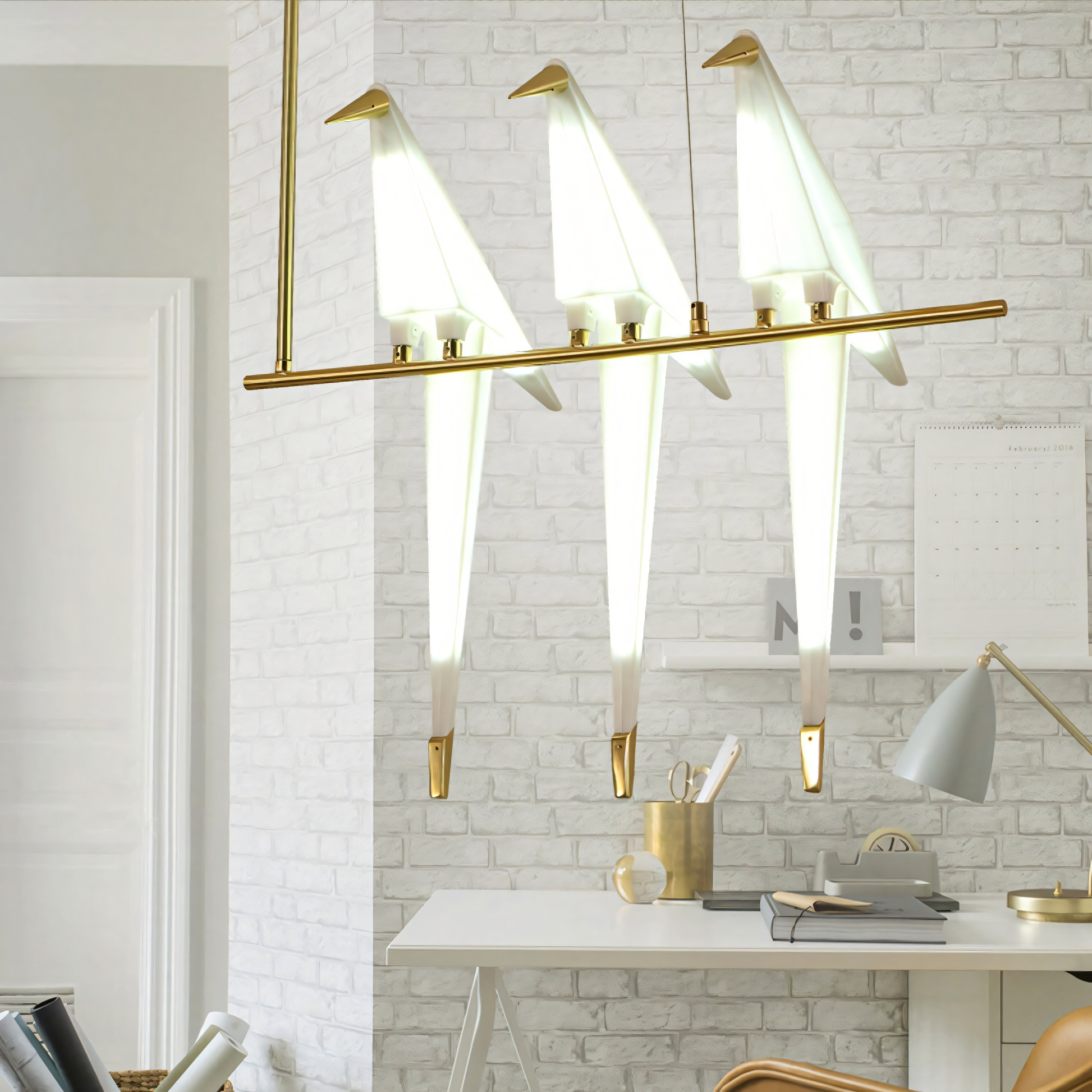 Delicate dance of light: Tri-Canary Hanging Light