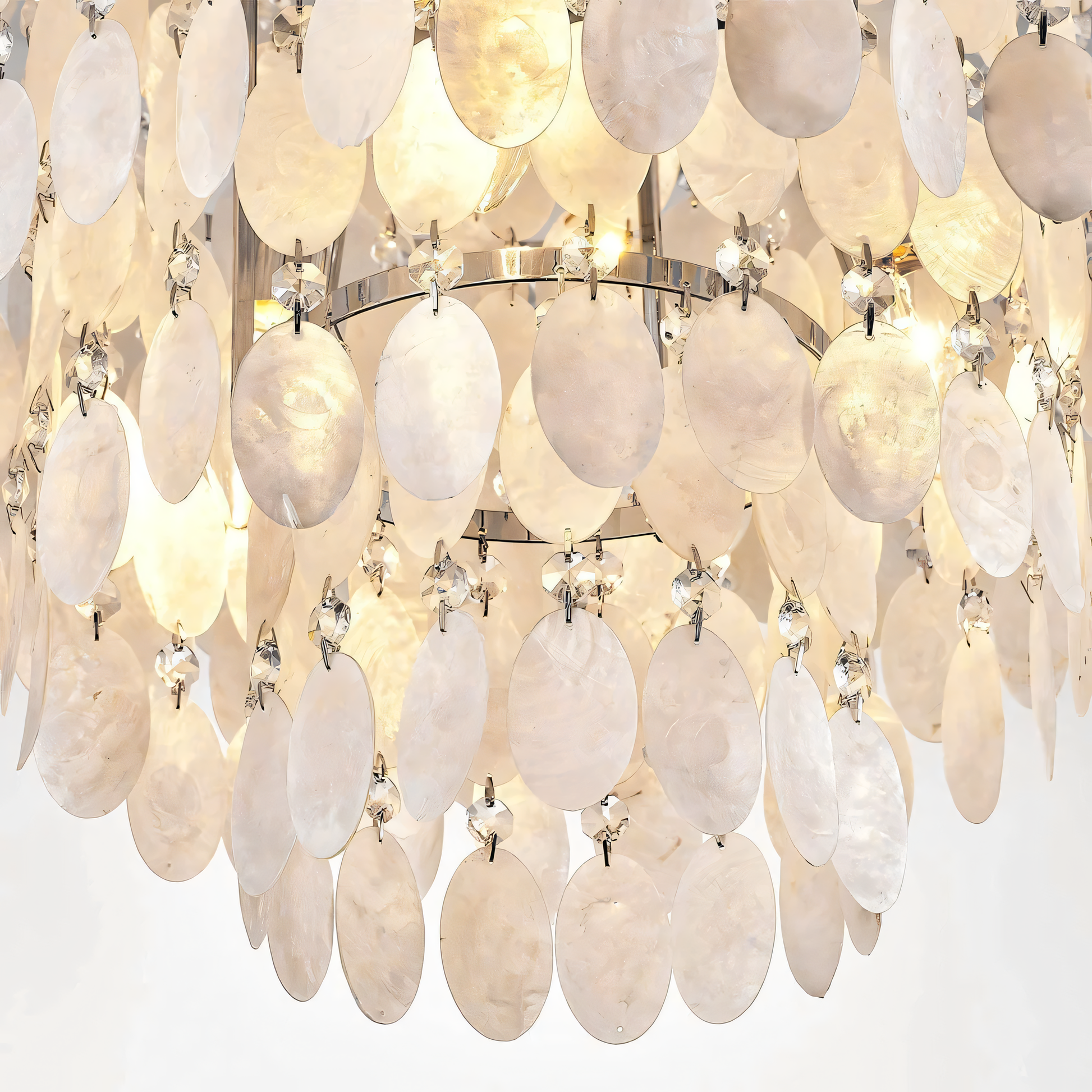 Mesmerizing White Husks LED chandelier, a true design delight